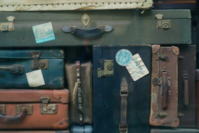 suitcases piled up